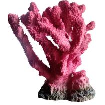 Enfeite Para Aquário Em Resina Coral Rosa CH-7717D
