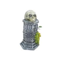 Enfeite Para Aquário - Pilar Crânio Com Arranjo Enfeite Para Aquário - Pilar Crânio Com Arranjo