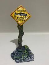 Enfeite para aquario Placa Cuidado Tubarao a Vista rs514