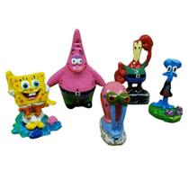 Enfeite Para Aquários Kit 5 Personagens Turma Do Bob Esponja