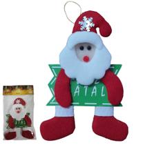 Enfeite para Arvore de Natal ou Porta Papai Noel Pendente Decoração com Placa Feliz Natal Casa Festas Apartamento