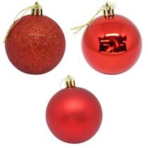 Enfeite para decoracao natal bola 6cm cor vermelho pct.c/06