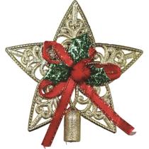 Enfeite para decoracao natal ponteira estrela 10cm 1 unidade