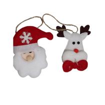 Enfeite para Pendurar Papai Noel e Rena - 9cm