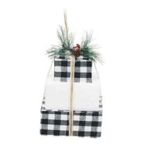 Enfeite Para Pendurar Presentes Xadrez/preto/branco Ref.1923348 Com 1 Unidade Enfeite Para Pendurar Presentes Xadrez/preto/branco Ref.1923348 Com 1 Unidade