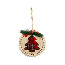 Enfeite para Pendurar Redondo - Pinheiro Xadrez - 11cm - 1 unidade - Cromus - Rizzo