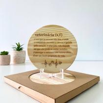 Enfeite Para Sala Consultório Quadro Decorativo de Madeira Pinos Com Mensagem de Medicina Veterinária