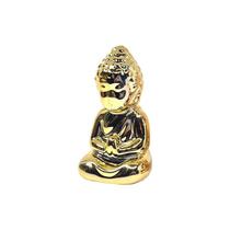 Enfeite Para Sala Estatueta Buda Ceramica Meditando Dourado