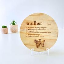 Enfeite Para Sala Itens De Decoração Com Quadro Decorativo Em Pinos Frase Mulher