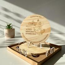 Enfeite Para Sala Quadro Decorativo Nossa Senhora Aparecida Feito em Madeira Pinos