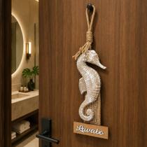 Enfeite Parede Cavalo Marinho Pendente Banheiro Lavabo 50cm Enfeite Parede Cavalo Marinho Pendente Banheiro Lavabo 50cm