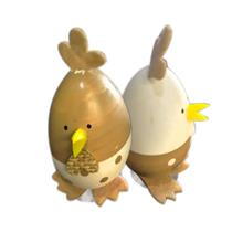 Enfeite Páscoa Ovos Bege e Branco com 2 Unidades 7cm