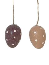 ENFEITE PASCOA P/PENDURAR OVO GLITER C/6 UND (COLORIDO) 6cm