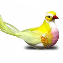 Enfeite Passarinhos kit com 36pçs de 12cm Penas Amarelo com Presilha para fixar na Decoração Enfeite Passarinhos kit com 36pçs de 12cm Penas Amarelo com Presilha para fixar na Decoração