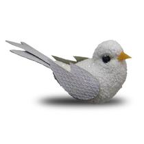 Enfeite Passarinhos kit com 36pçs de 8cm Glitter - Branco com Presilha para fixar na Decoração Enfeite Passarinhos kit com 36pçs de 8cm Glitter - Branco com Presilha para fixar na Decoração