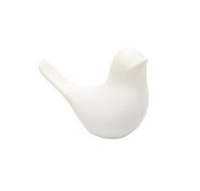 Enfeite Passaro Decorativo Ceramica Branco Maior Luxo