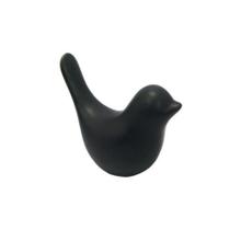Enfeite Passaro Decorativo Ceramica Preto Menor Luxo