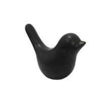 Enfeite Passaro Decorativo Porcelana Preto Luxo