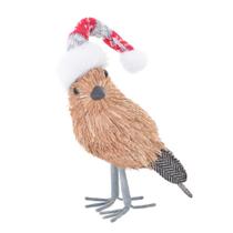 Enfeite passaro natalino decor com gorro 1pc 11x6x24cm Enfeite passaro natalino decor com gorro 1pc 11x6x24cm
