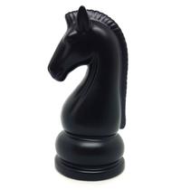 Enfeite Peça de Xadrez em Porcelana Preta Cavalo 12cm