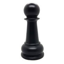 Enfeite Peça de Xadrez em Porcelana Preta Peão 12cm Enfeite Peça de Xadrez em Porcelana Preta Peão 12cm