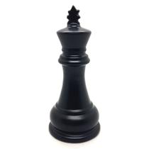 Enfeite Peça de Xadrez em Porcelana Preta Rei 12cm Enfeite Peça de Xadrez em Porcelana Preta Rei 12cm