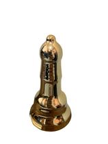 Enfeite peças xadrez metalizado bispo pequeno dourado em cerâmica - 11 cm