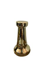 Enfeite peças xadrez torre metalizado pequeno dourado em cerâmica - 11 cm
