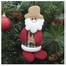 Enfeite Pendente Árvore Natal Papai Noel Chapéu De Juta 18cm