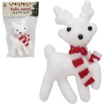 Enfeite pendente rena rosa ou vermelha para árvore de natal de pelúcia - individual