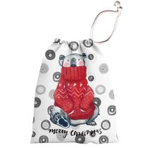 Enfeite pendente sacola bota meia natal - urso noel - casinha 4