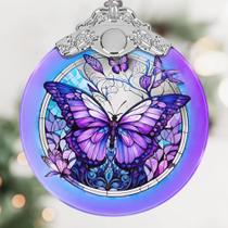 Enfeite Pendurar Borboleta em Vitral 8x9 cm
