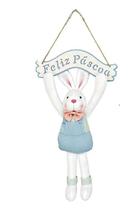 Enfeite Pendurar Coelho Feliz Páscoa Rosa ou Azul Happy Spring 1067450