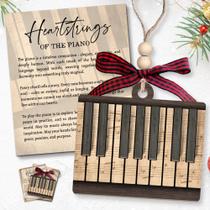 Enfeite Pendurar TEEBIM Piano Madeira 9,7 cm Natal