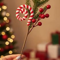 Enfeite Picks Natalino Azevinho e Bengala Doce