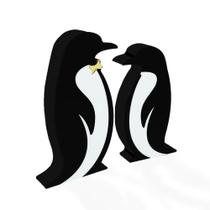 Enfeite Pinguins Mdf - Ref 315 - 2 peças - 20x11,4cm