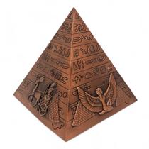 Enfeite Pirâmide Egípcia Hieróglifos Cobre Decoração 11 cm Enfeite Pirâmide Egípcia Hieróglifos Cobre Decoração 11 cm