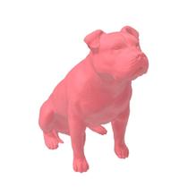 Enfeite Pitbull Macho Orelha Baixa Decoração 3D Rosa - Br 3D