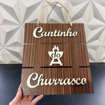 Enfeite placa cantinho do churrasco decorativa de pendurar marrom com corda de parede decorar retangular marrom pai
