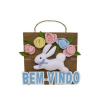Enfeite Placa Decorativa Coelho 30x20x1 Cm - D'Rossi Enfeite Placa Decorativa Coelho 30x20x1 Cm - D'Rossi