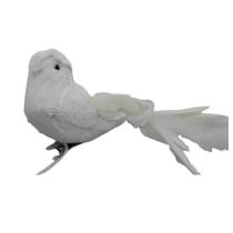 Enfeite Pomba Branca c/ Plumas - 16 CM- Magizi