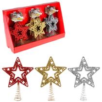 Enfeite Ponteira Estrela Natalina Arabesco 19,5cm - Cores Sortidas - Casa Bonita Enfeite Ponteira Estrela Natalina Arabesco 19,5cm - Cores Sortidas - Casa Bonita
