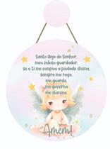 Enfeite Porta Infantil Santo Anjo Menina - Decoração Maternidade