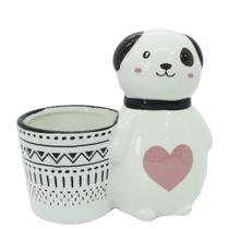 Enfeite porta joias vaso cachorro de porcelana 13x12,5xx7cm