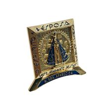 Enfeite Quadrinho de Mesa Nicho Nossa Senhora Aparecida Dourado Enfeite Quadrinho de Mesa Nicho Nossa Senhora Aparecida Dourado