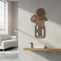 Enfeite Quadro Placa Decorativa Vaso De Flores Vazado De Mdf Enfeite Quadro Placa Decorativa Vaso De Flores Vazado De Mdf