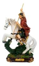 Enfeite Realista Imagem São Jorge Guerreiro Grande - 32cm
