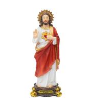 Enfeite Resina Sagrado Coração De Jesus 15Cm