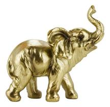 Enfeite Resina Sala Elefante Dourado Pequeno - 11.5cm Enfeite Resina Sala Elefante Dourado Pequeno - 11.5cm