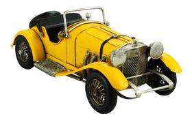 Enfeite Retrô Miniatura Carro Antigo Esportivo Amarelo - Tascoinport